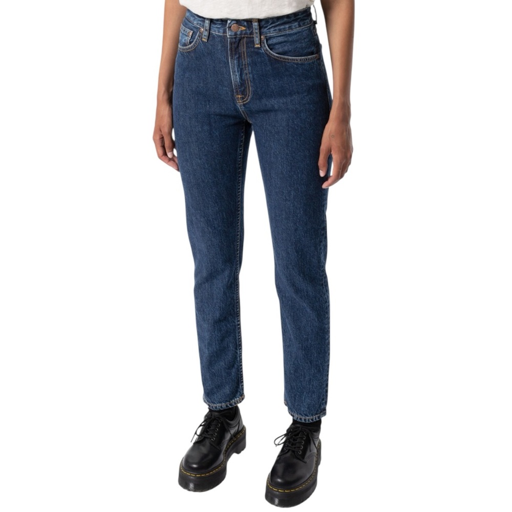 Classic High-Rise Straight Leg Jeans - Dark Blue